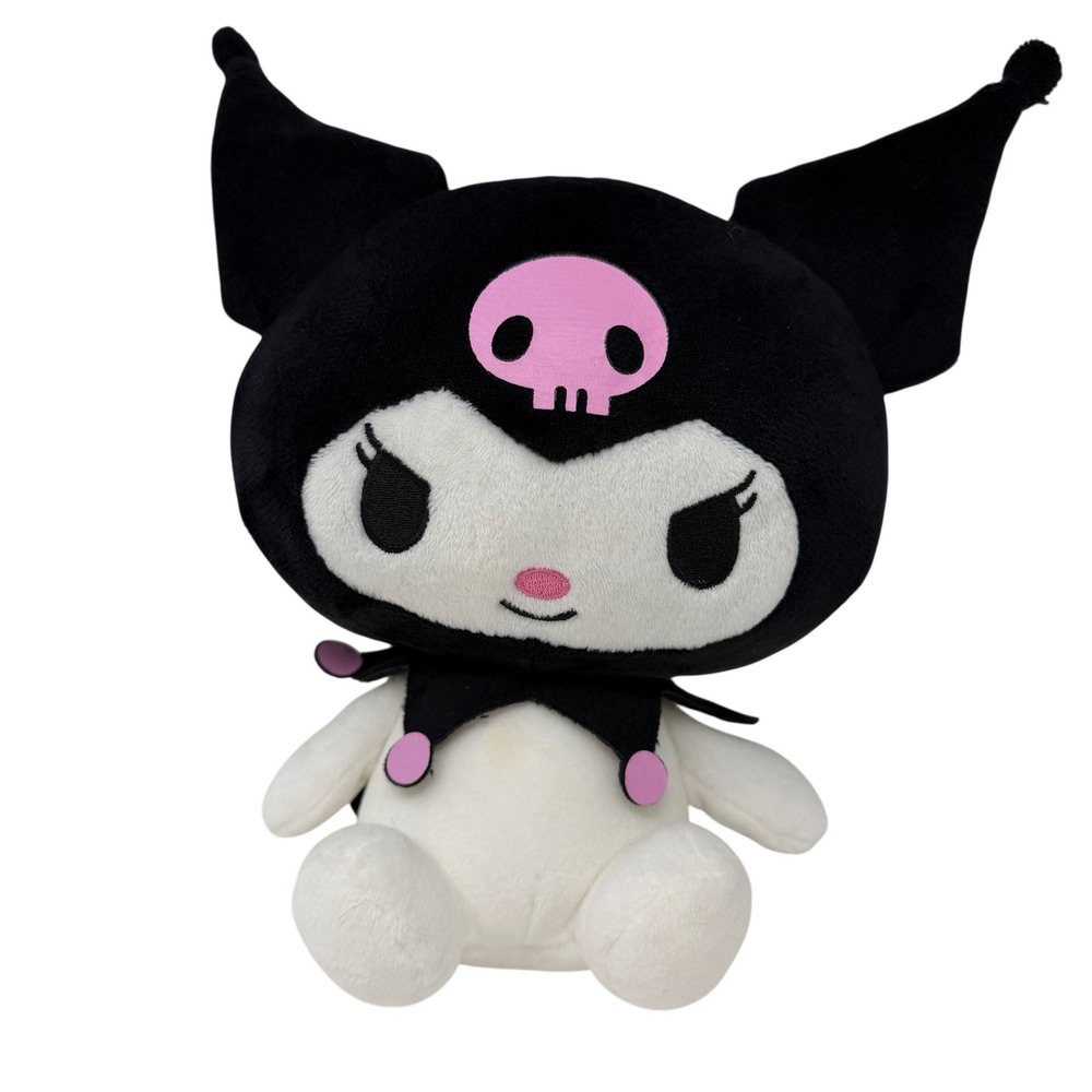 Sanrio‎ Kuromi Plush Toy Black White Pink Skull Ears Cute Kawaii Hello Kitty